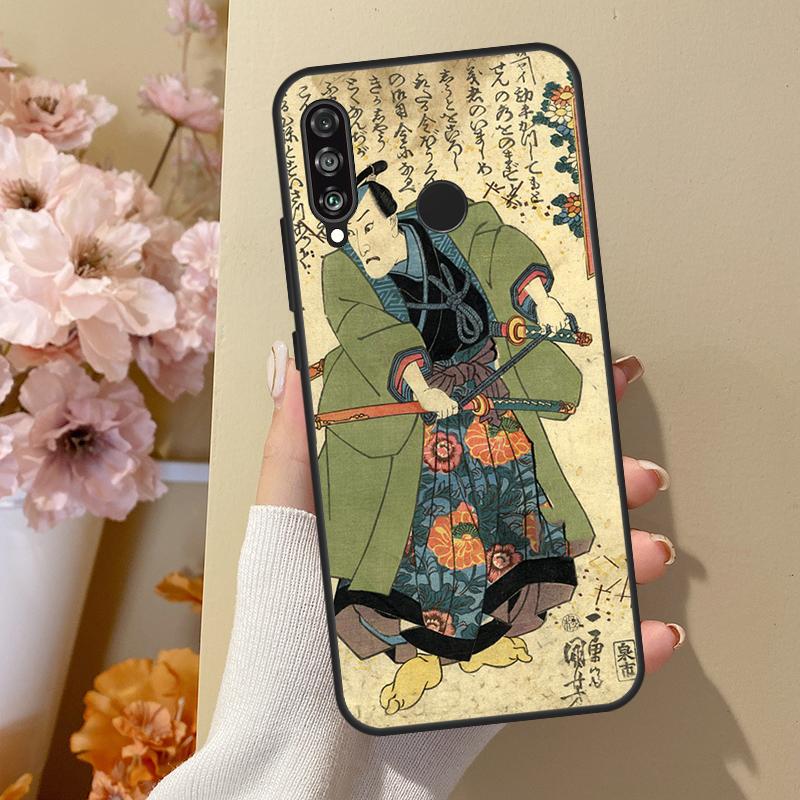 Japanese Samurai Warrior For Huawei Nova 12i 8i 11i 12s 9 10 SE Y60 Y70 Y90 Y72 Y73 Y61 Y91 P60 Pro P30 P40 Lite Case