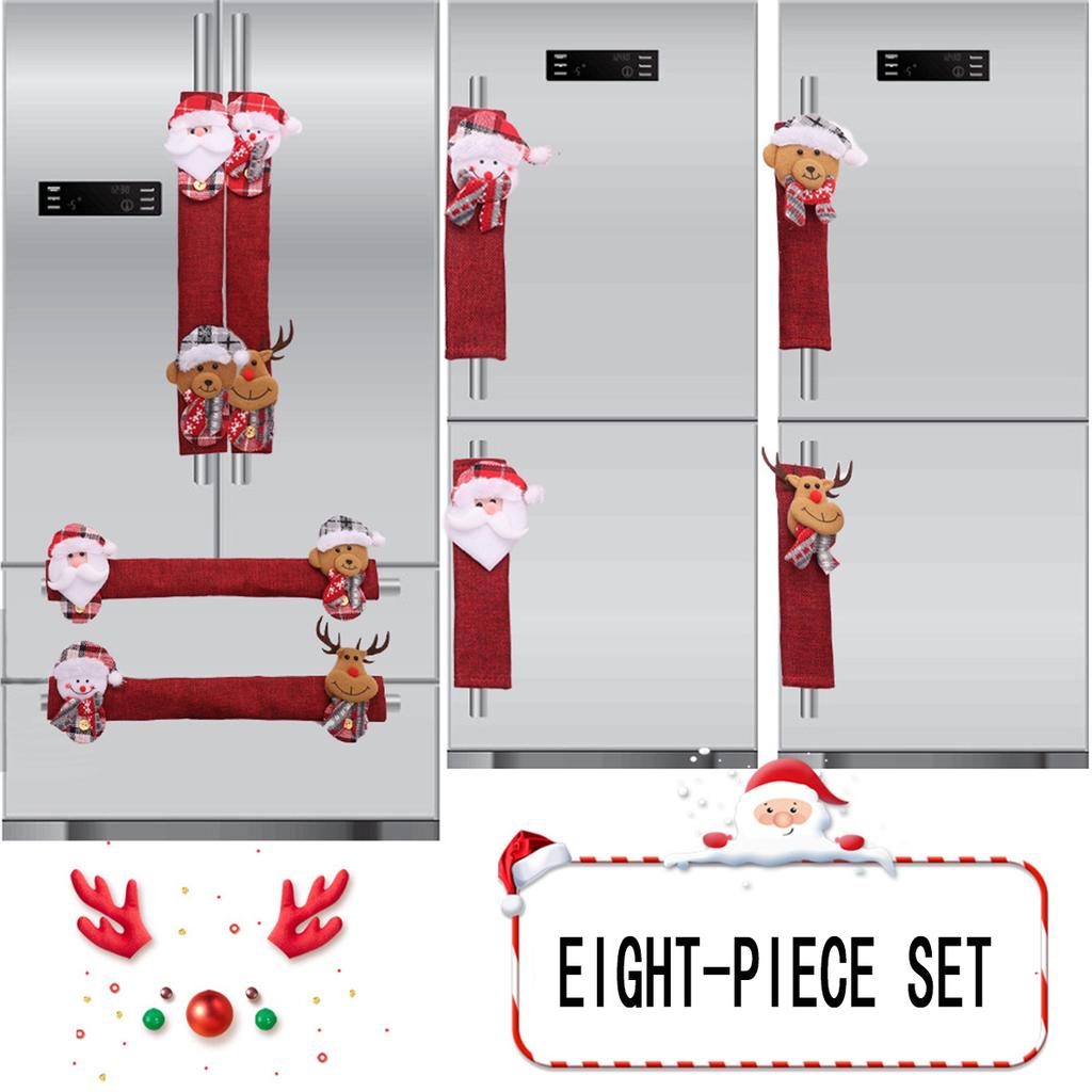 New Christmas Decoration Items: Creative and Cute Home Refrigerator Handles, Gloves, Microwave Oven Covers
