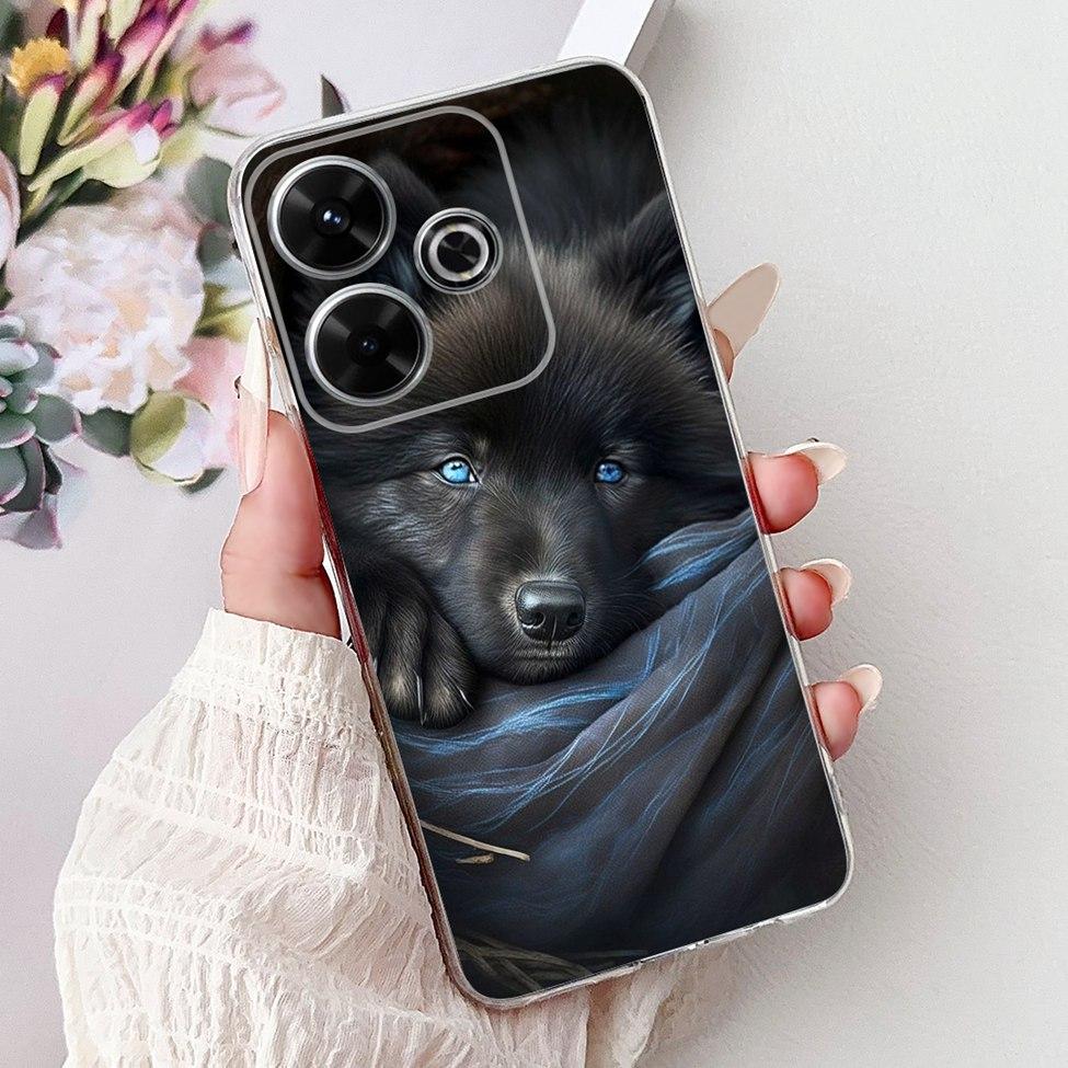 Clear Casing For Xiaomi Poco M6 Plus Cover For Xiaomi Poco M6 4G Case Luxury Butterfly Love Fashion Flowers Cool Lion Painted