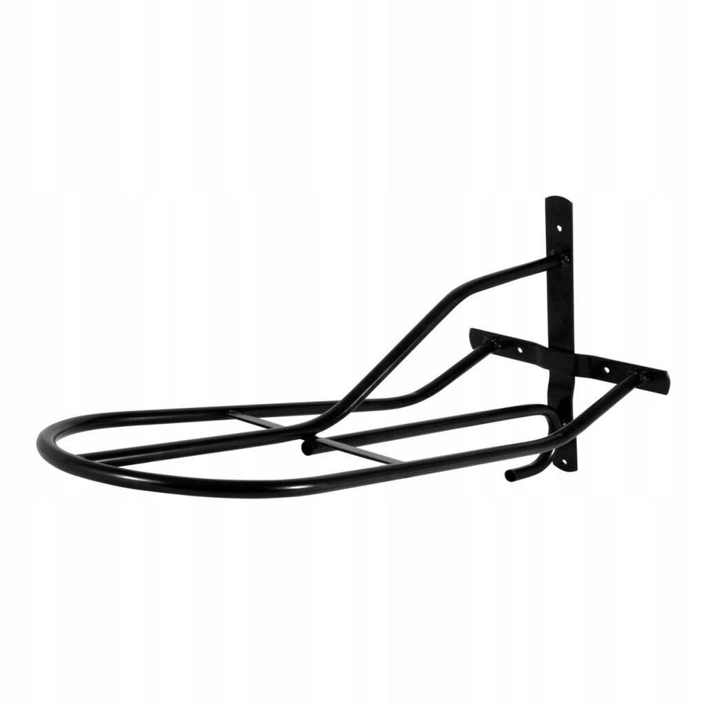 York horse saddle rack for stables, wall-mounted, BLACK metal, SOLID