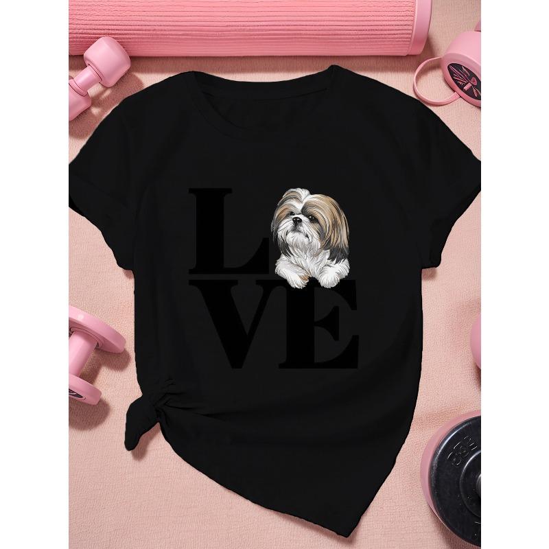 LOVE Shih Tzu T-Shirt, Plus Size, Short Sleeve, Sports