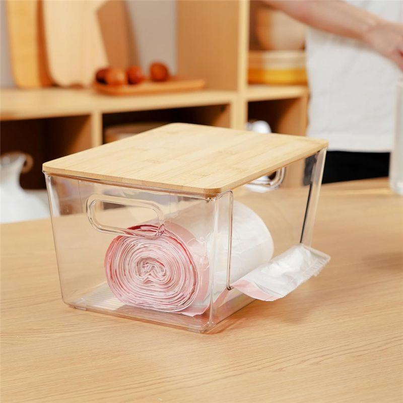 Good-Extra Large Trash Bag Holders With Bamboo Tops And Handles, Laundry Room Organization And Storage For Home, Kitchen