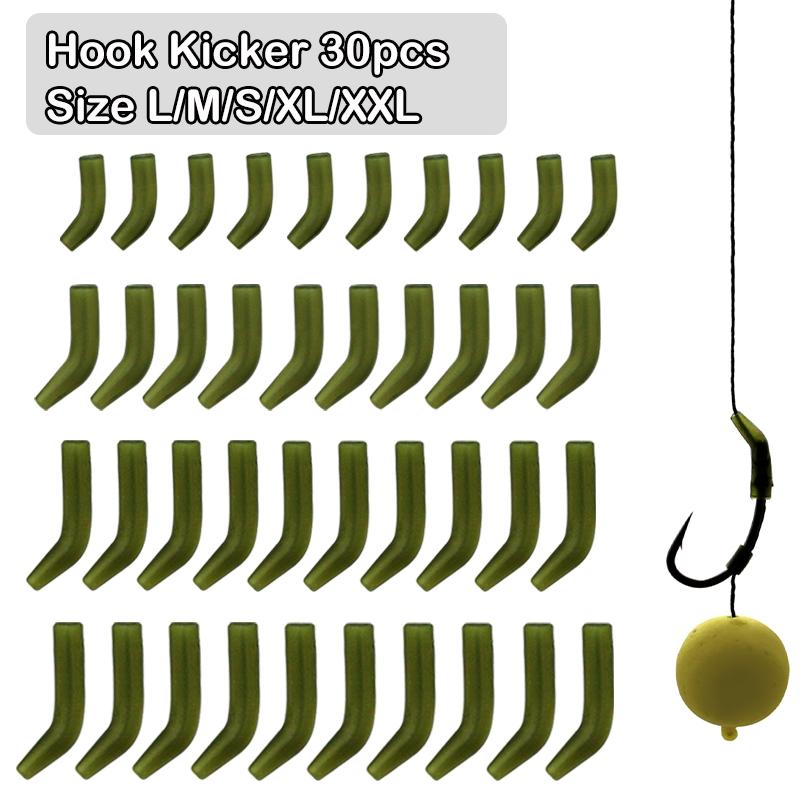 30x Carp Fishing Accessories Hook Kickers Line Aligner Size S/M/L/XL/XXL Fit For Shank Hook 1/2/4/6/8/10 Hair Rigs Tackle