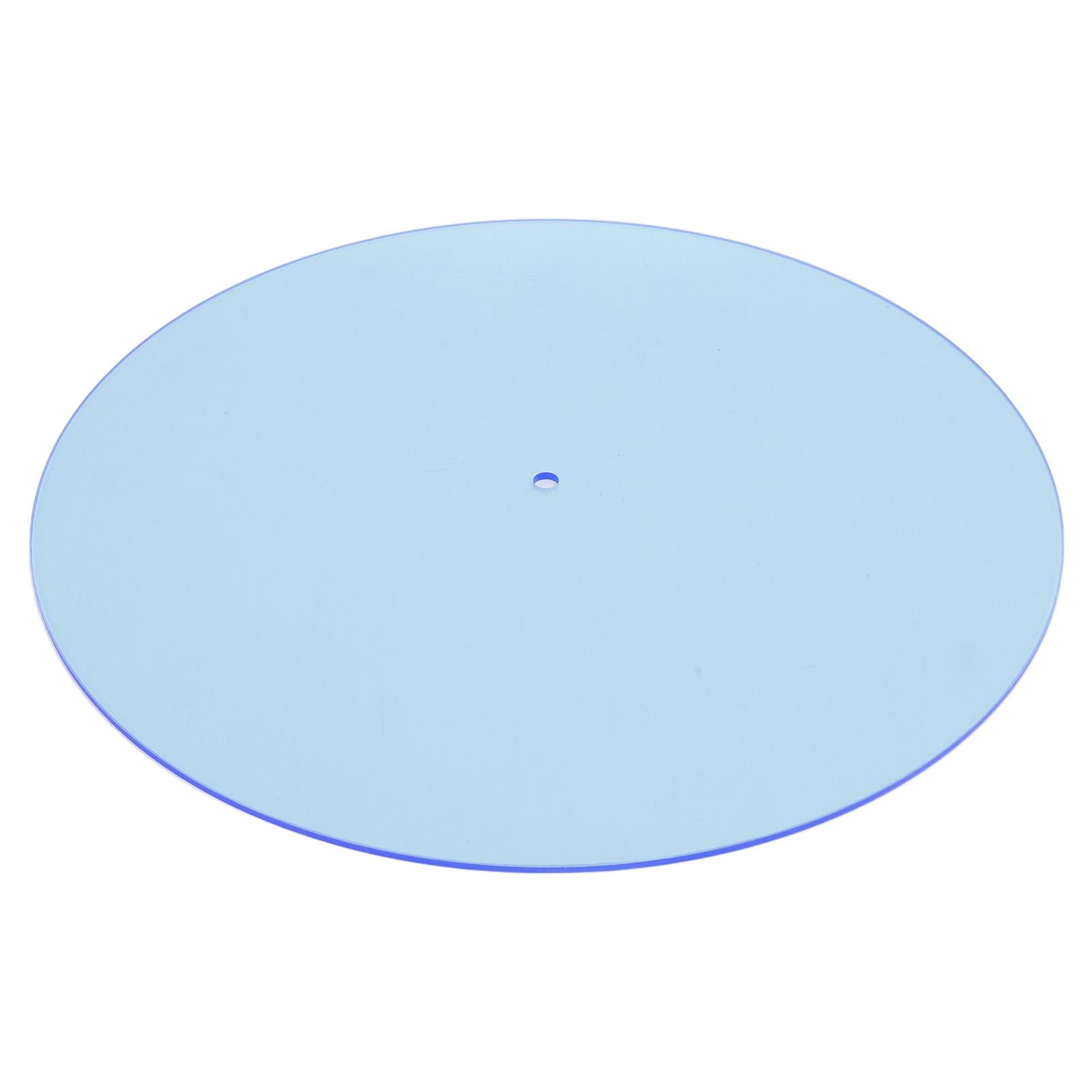 

Коврик для проигрывателя Прозрачный акриловый Уменьшает статический шум от пыли и помех Пластинка для пластинки Slipmat для 12 дюймов светло-синий