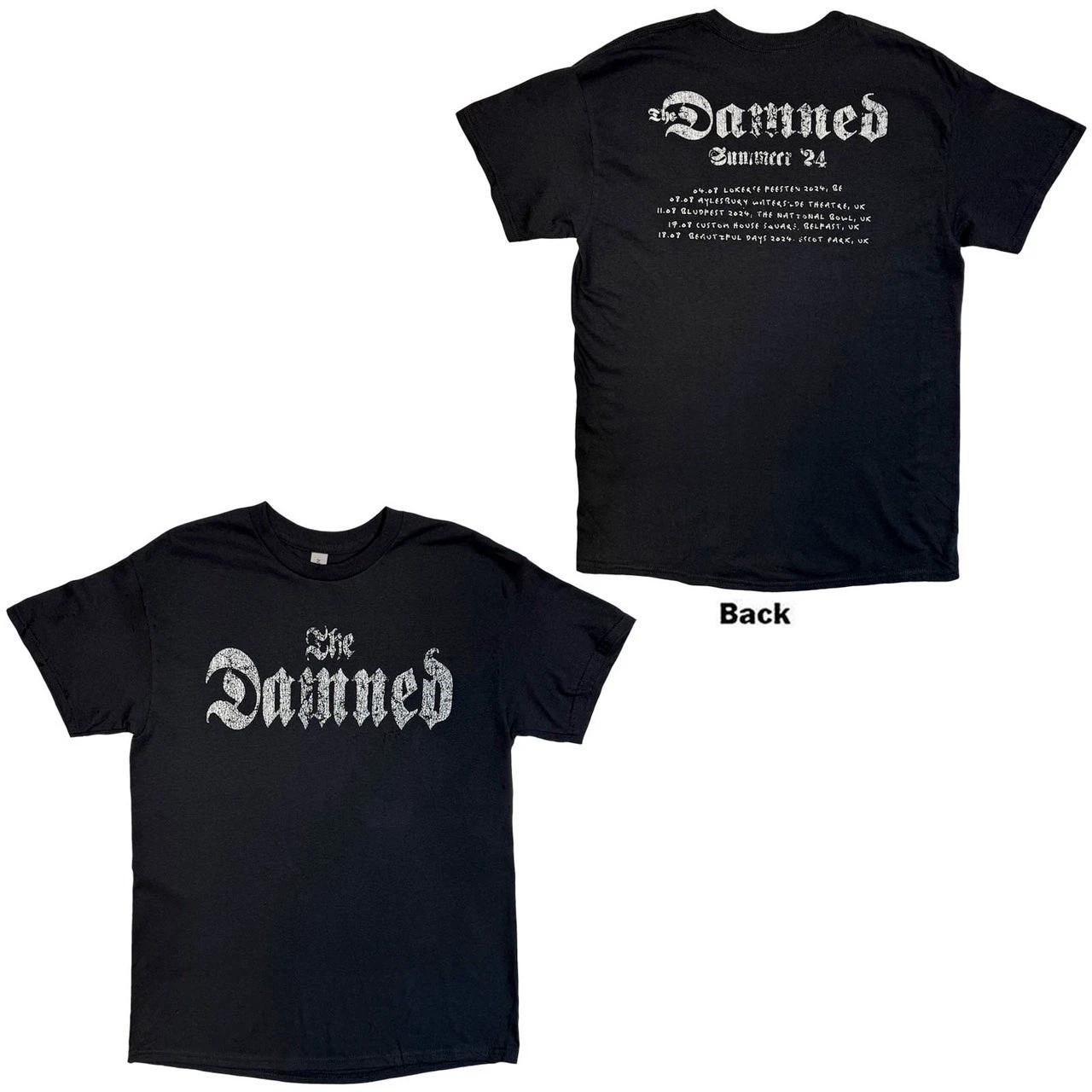 The Damned - Distressed Logo - EU Tour Summer 24 - Black T-shirt XXL