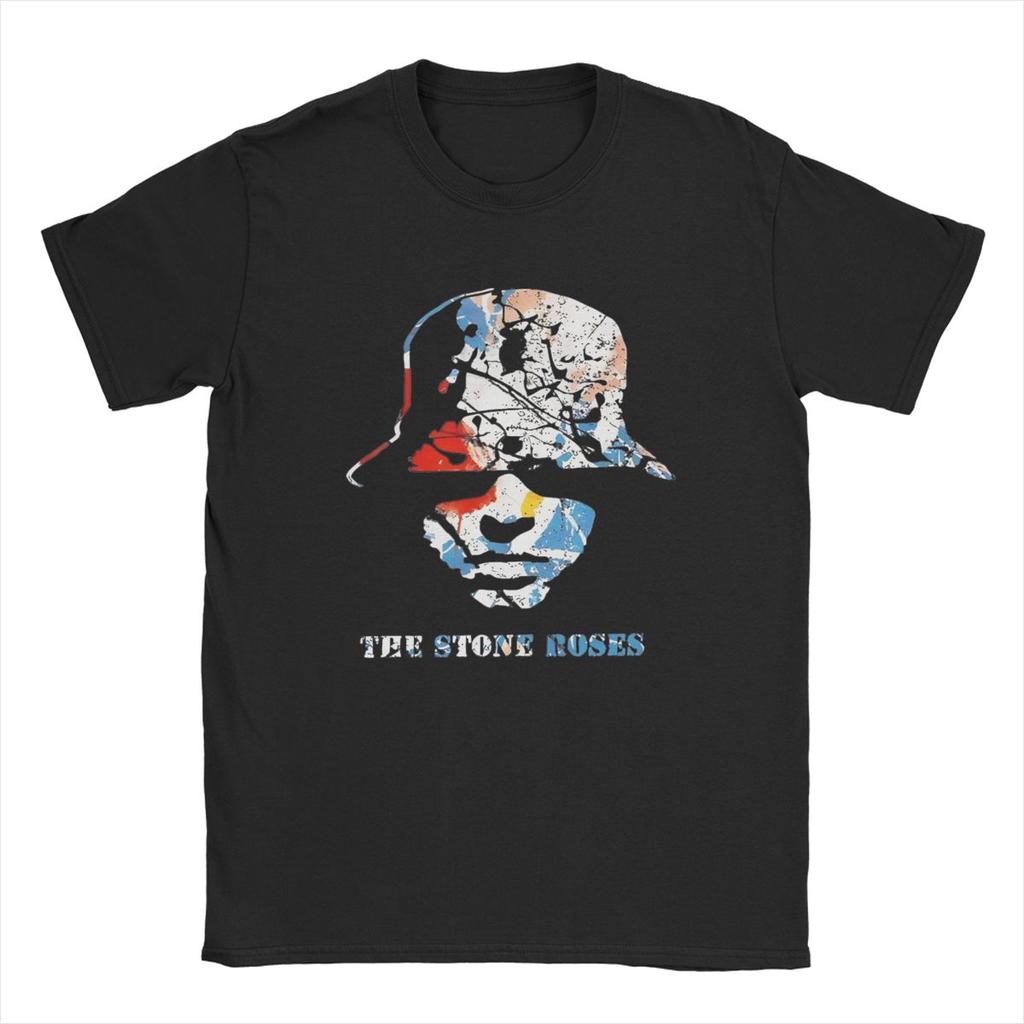 Fashion The Stone Roses Logo 1-6 T-Shirt Men O Neck 100% Cotton T Shirt English Rock Band Short Sleeve Tee Shirt Adult Clothes