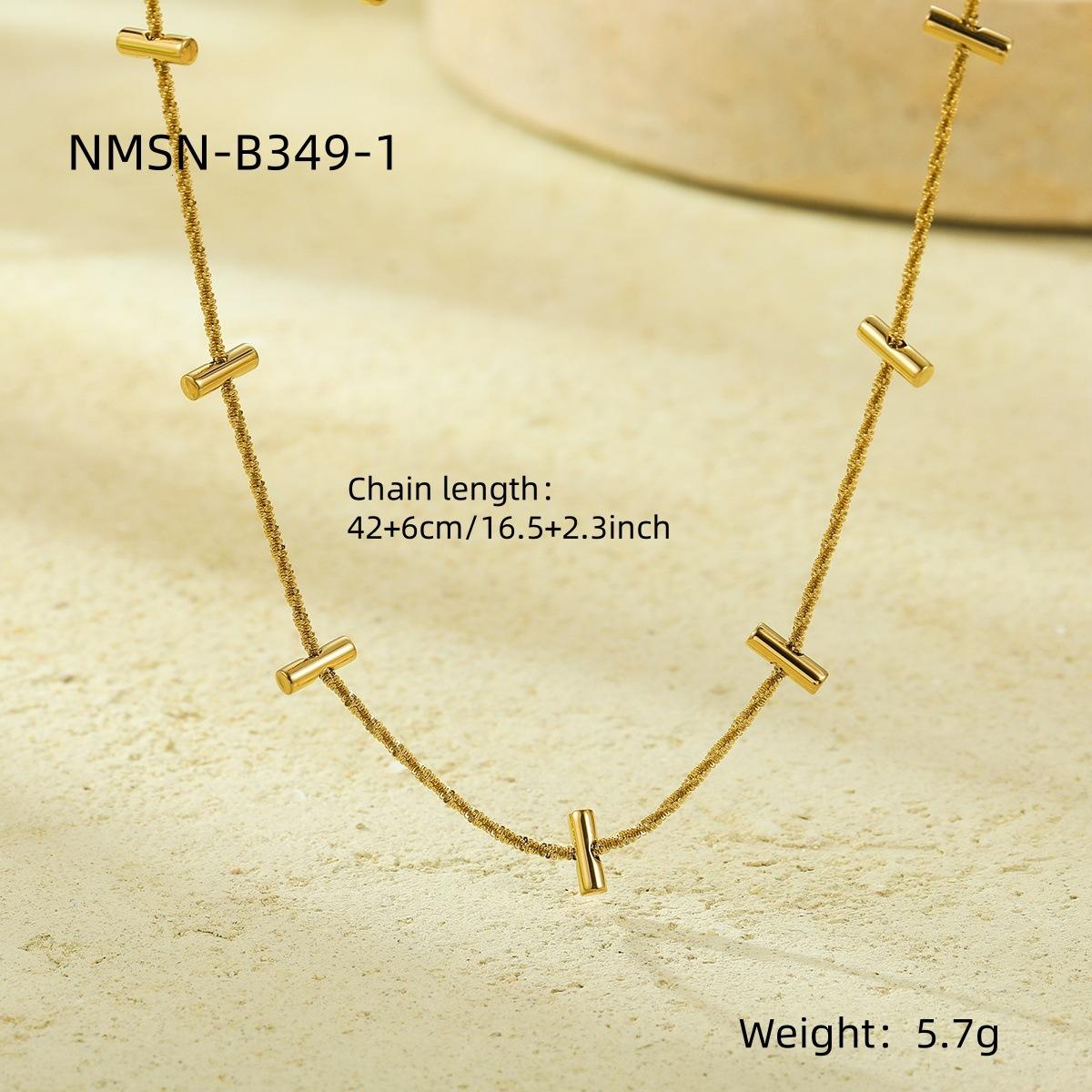 GEMCHIC Women s Simple Fashion European American Style Titanium Steel Gold Pce Minimalist High-End Cross-Border Clavicle Chain