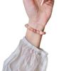 Golden Silk Jade Peach Blossom Bracelet - Simple Style Cherry Blossom Pink Beaded Accessory for Live Broadcast