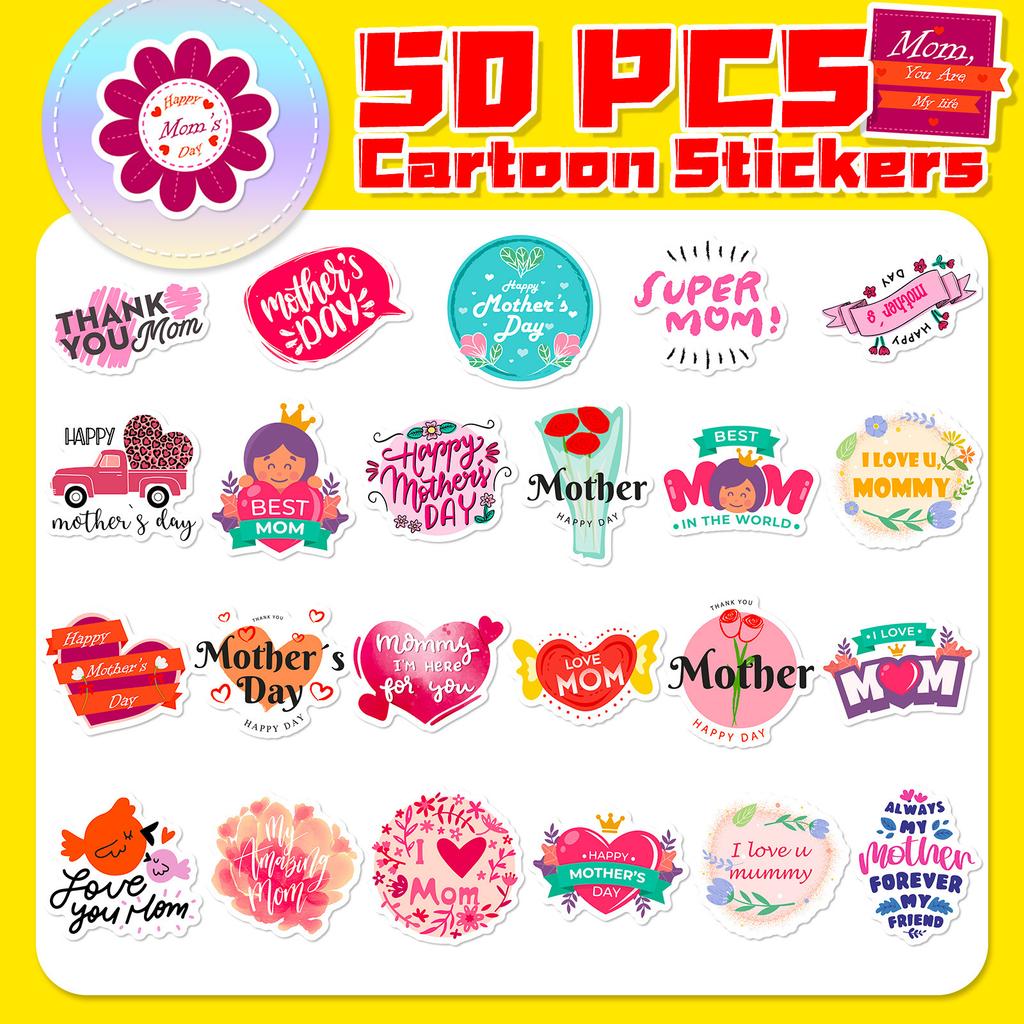 50 Sheets Qing Love Happy Mother'S Day Mother'S Day Sticker Seal