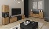 Modern Wall Unit, 180 Cm TV Set with a Display Cabinet, Living Room Furniture with LED