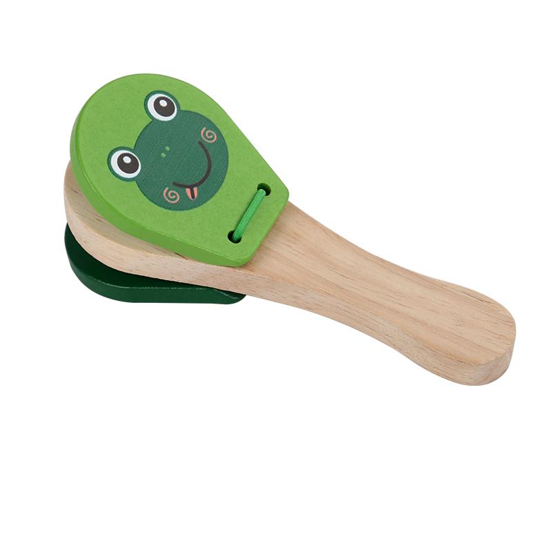 

Kids Cartoon Wooden Castanets Bells Music Instruments Baby Clapper Handle Musical Instruments Toys Educational Toys For Children