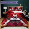 High School DxD Pattern Bedding Uilt Set Uilt Cover Pillowcase Home Decoration Birthday Gift (1 * Duvet Cover + 2 * Pillowcase  Without Core)