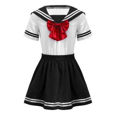 Kids Girls Japanese School Uniform Anime Sailor Dress Clothes Set Teenage Shirt Pleated Skirt Stage Performance Korean Outfits