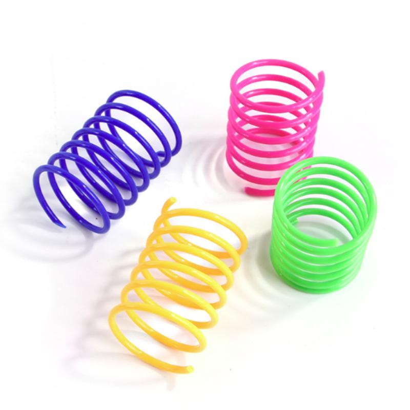 4/200Pcs Kitten Coil Spiral Springs Cat Toys Interactive Gauge Cat Spring Toy Colorful Springs Cat Pet Toy Pet Products