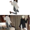Korean Style Long Sleeve T Shirt With Pearl Embellishments For Autumn Casual Wear