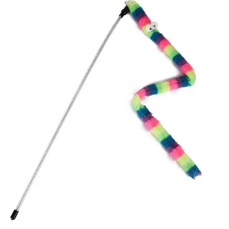 Cute Funny Rainbow Stick Pet Cat Toys Cat Teaser Toy Wand Cat Stick Strong Cat Toy Interactive Toys Cat Supplies Pet Products