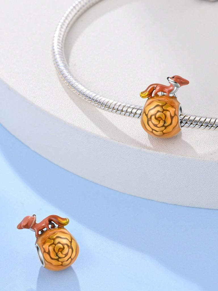 Charms Plata Cute Fox Carousel Beads Charm Copper Plated Fit Charms Copperoriginal Bracelet For Jewelry Making Diy Charm