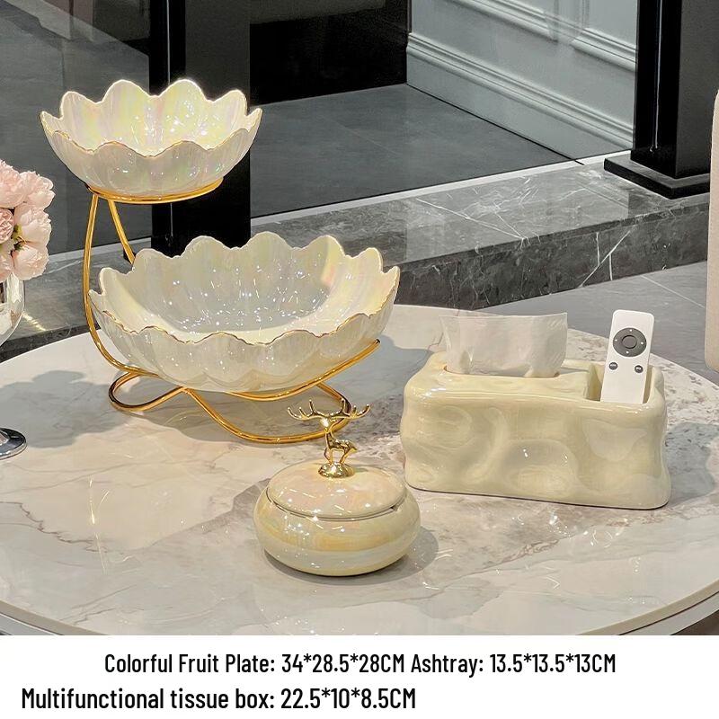 Xuan Kun Pai Европейский стиль Легкая роскошь Многоуровневая тарелка для закусок и фруктов