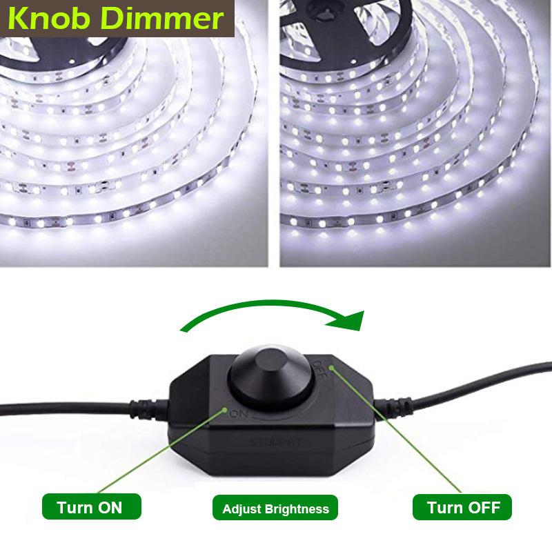 LED Knob Touch Switch Dimmer DC12-24V USB 5V Brightness Adjust Controller for 5050 3528 COB LED Strip Light Tape Ribbon Lights
