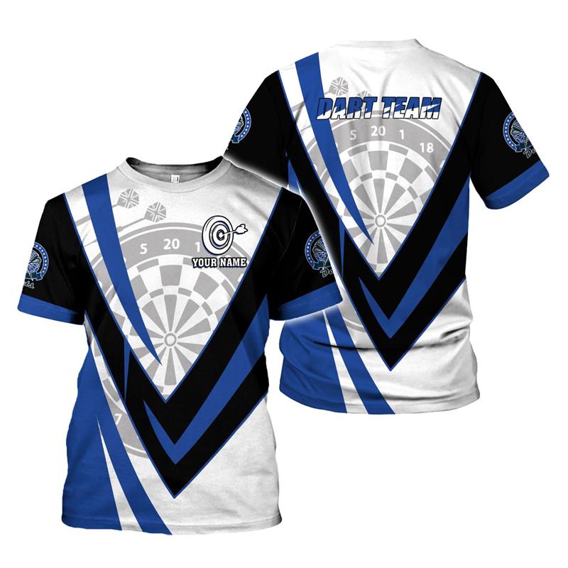 Camiseta Hombre Dardo Impresión 3D Personalizada con Nombre para Aficionados a los Dardos Camisetas Gráficas Tops de Verano Manga Corta Oversize Ropa