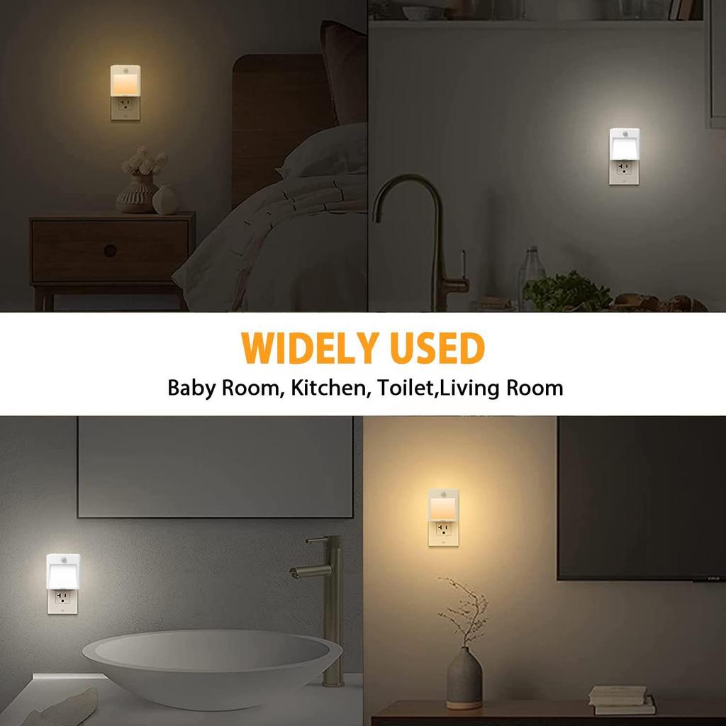 Stepless Dimming Night Light with Motion Sensor - Adjustable Pure & Warm White