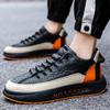 Fashion Men's Vulcanized Shoes Genuine Leather Casual Shoes Luxury Men's Flat Shoes Men's Non-slip Thick-soled Sneakers Tenis De Hombre