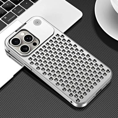 Luxury Metal Heat Dissipation Phone Case For iPhone 16 15 14 13 12 Pro Max Plus Fragrance Removable Aluminum Cooling Phone Cover