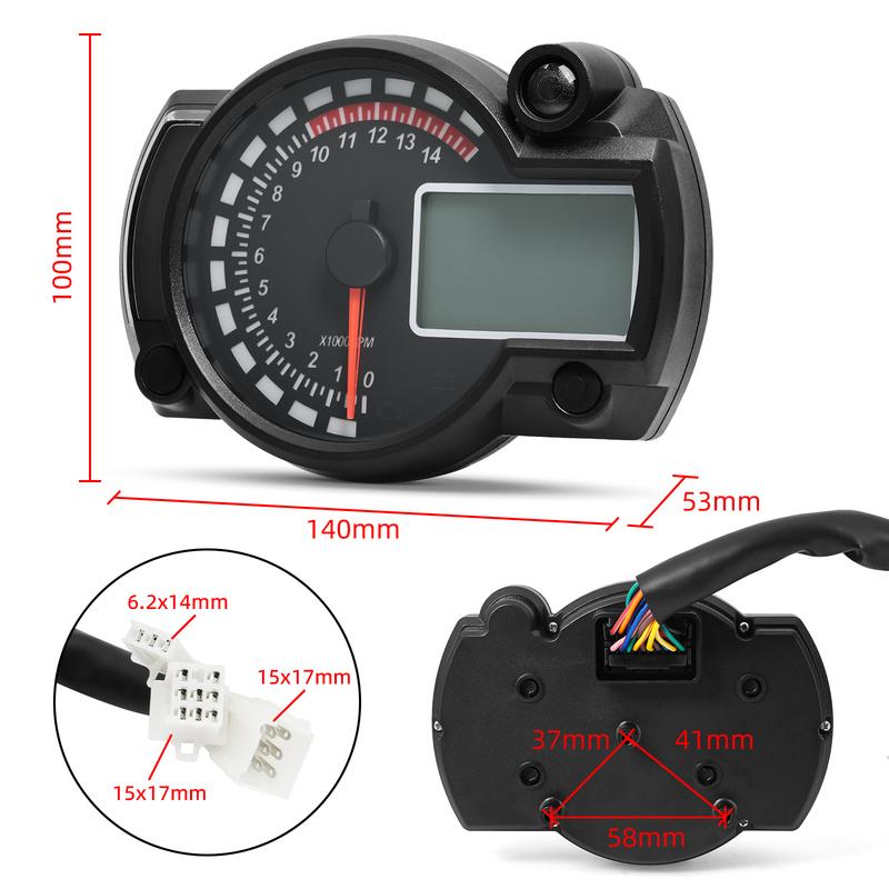12V Universal 7 Color Backlight Motorcycle Speedometer Tachometer RPM Odometer Panel Dashboard for Honda Suzuki Yamaha Kawasaki
