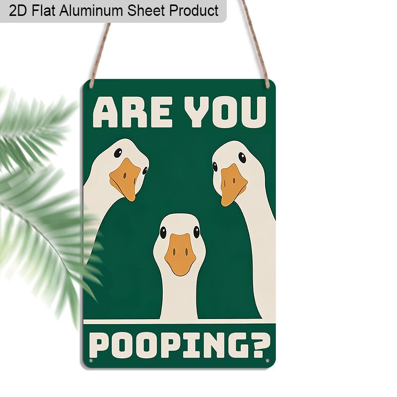 

2D Flat, 1pc Vintage Humorous Aluminium Wall Art Sign Are You Pooping - 8 x12 Aluminium Rustic Bathroom Decor, Funny Toilet Wall Art, Gag 20*30cm