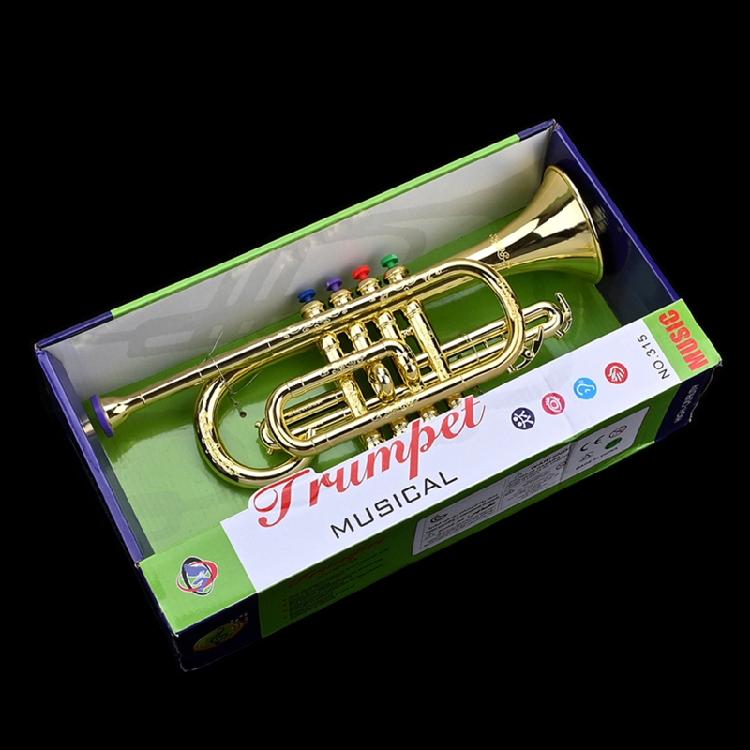 Golden Music Educational Children Trumpet Kids Trumpet Plastic for W/ 4 Colored