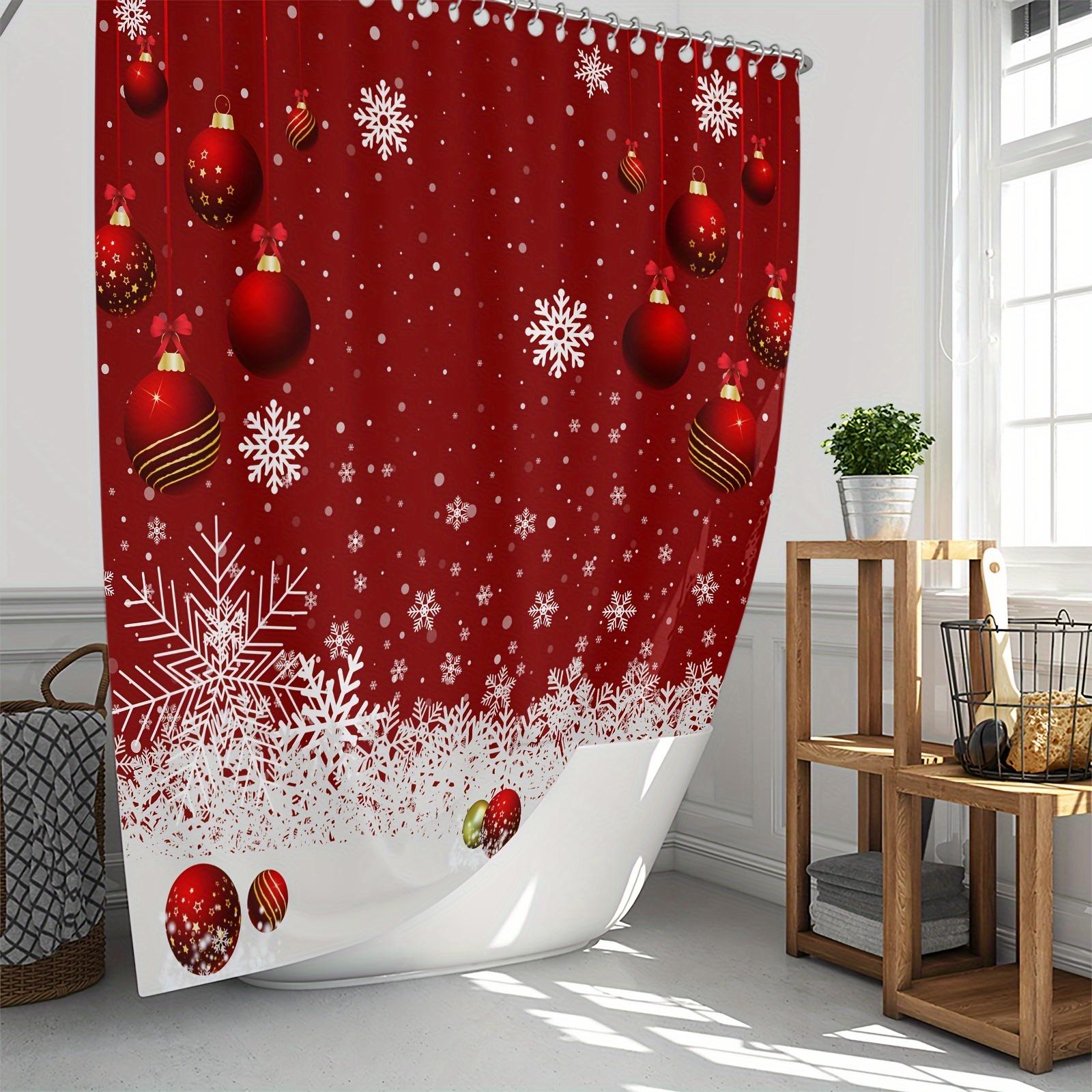 

Рождественская снежинка красно-золотой шар полиэстеровая изоляция домашний декор ванная шторка для душа с 12 крючками 90X180CM
