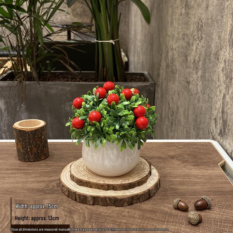 Home Homestay Ornaments: Mini Potted Green Plant for Office Conference Room Decor