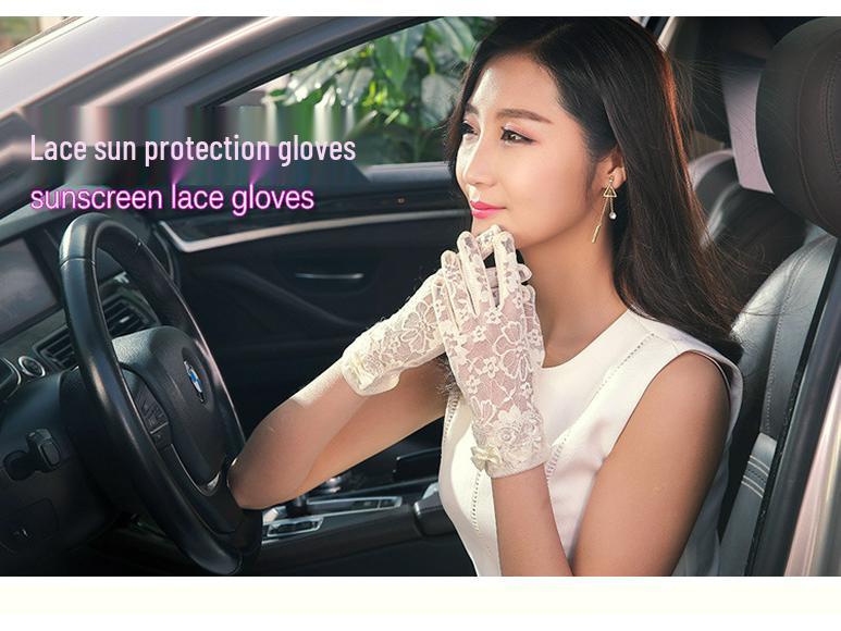 Dámské letní jezdecké krajkové sluneční rukavice - Protiskluzový design s dotykovou obrazovkou