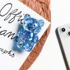 Supporto a Airbag Trasparente per Cellulare a Forma di Orso, Colore Misto con Paillettes, Supporto a Cuscino d'Aria Tridimensionale di Nicchia per Desktop