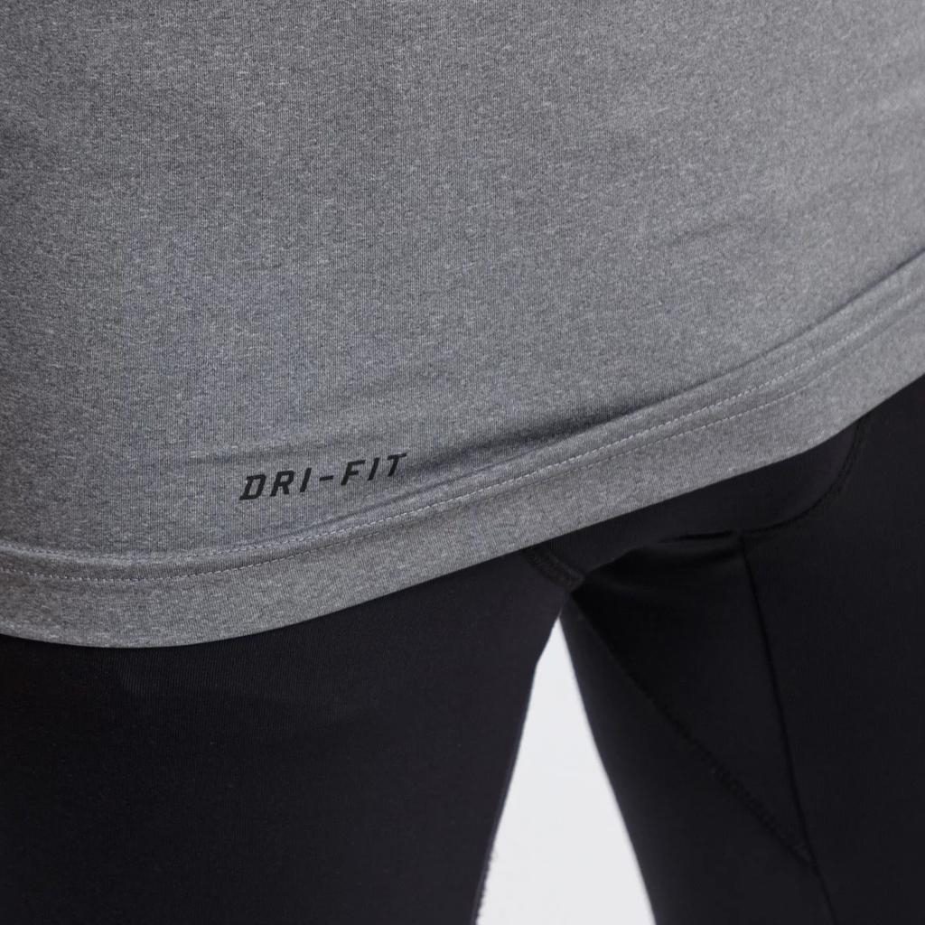 Nike Logo Round Neck Long Sleeve Fitness Shirt Men Tops Gray 449794-091