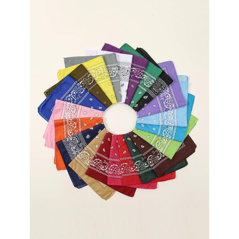 54cm*54cm Fashion Cotton Hip Hop Head Scarf Paisley Square Scarves Headwear Bandanna Hair Band Neck Wrist Wrap Band Accessories