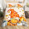 Happy Thanksgiving Duvet Cover Fall Maple Leaf Bedding Set Microfiber Gnome Gold Pumpkin Farm Harvest Comforter Cover King Size
