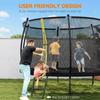 8ft Outdoor Trampoline with Enclosure Net, Spring Cover, Black
