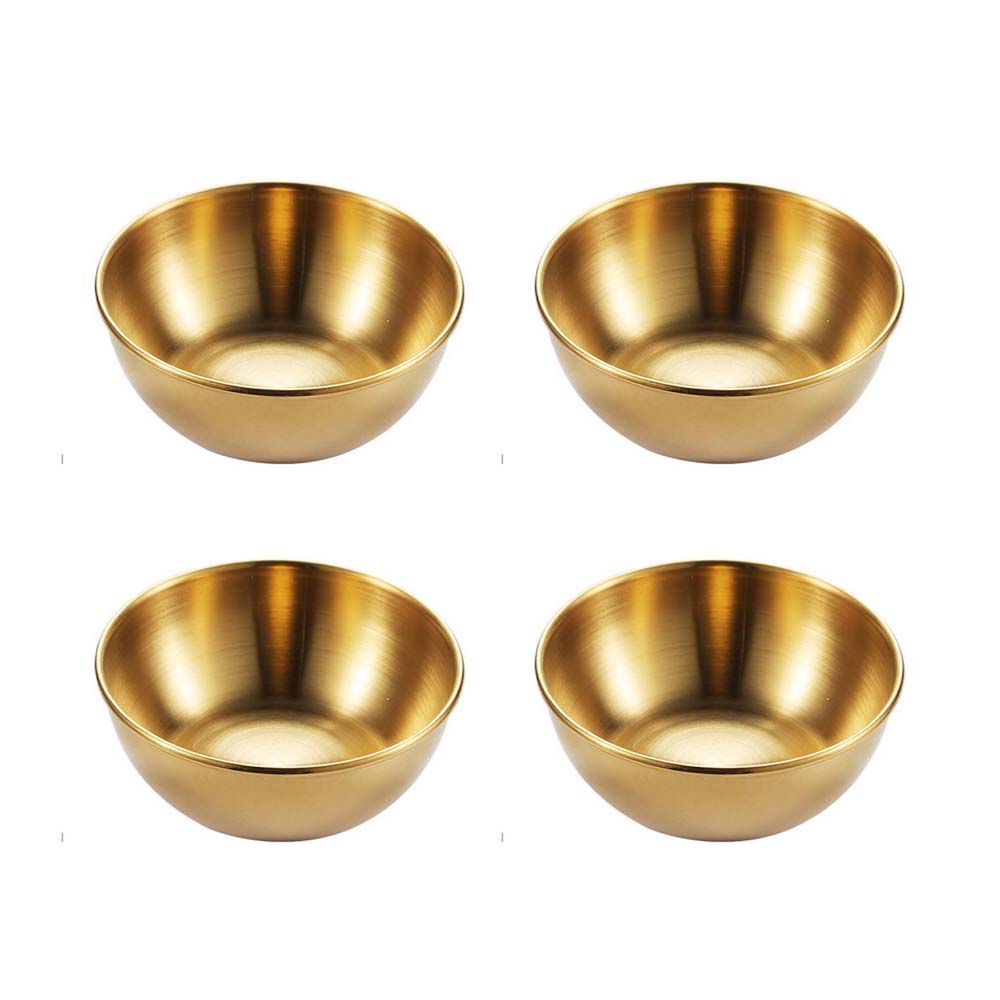 Round Durable Stainless Steel Home Essential Tableware Sauce Dishes Food Snack Dish Sauce Plate Seasoning Dish Small Bowl
