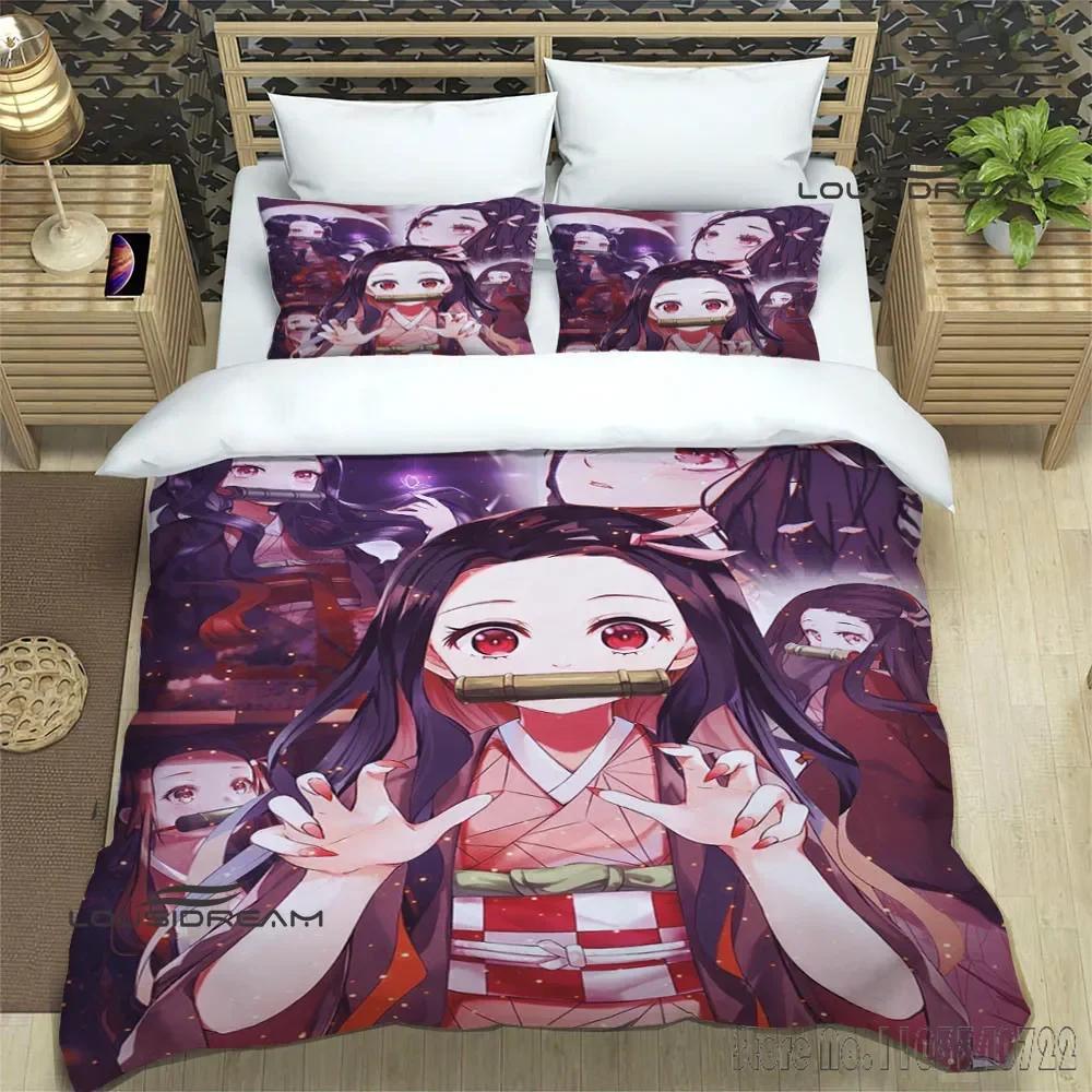 Demon Slayer Printed Duvet Cover Set HD Comforter Cover for Kids Bedding Sets Bedclothes Bedroom Decor