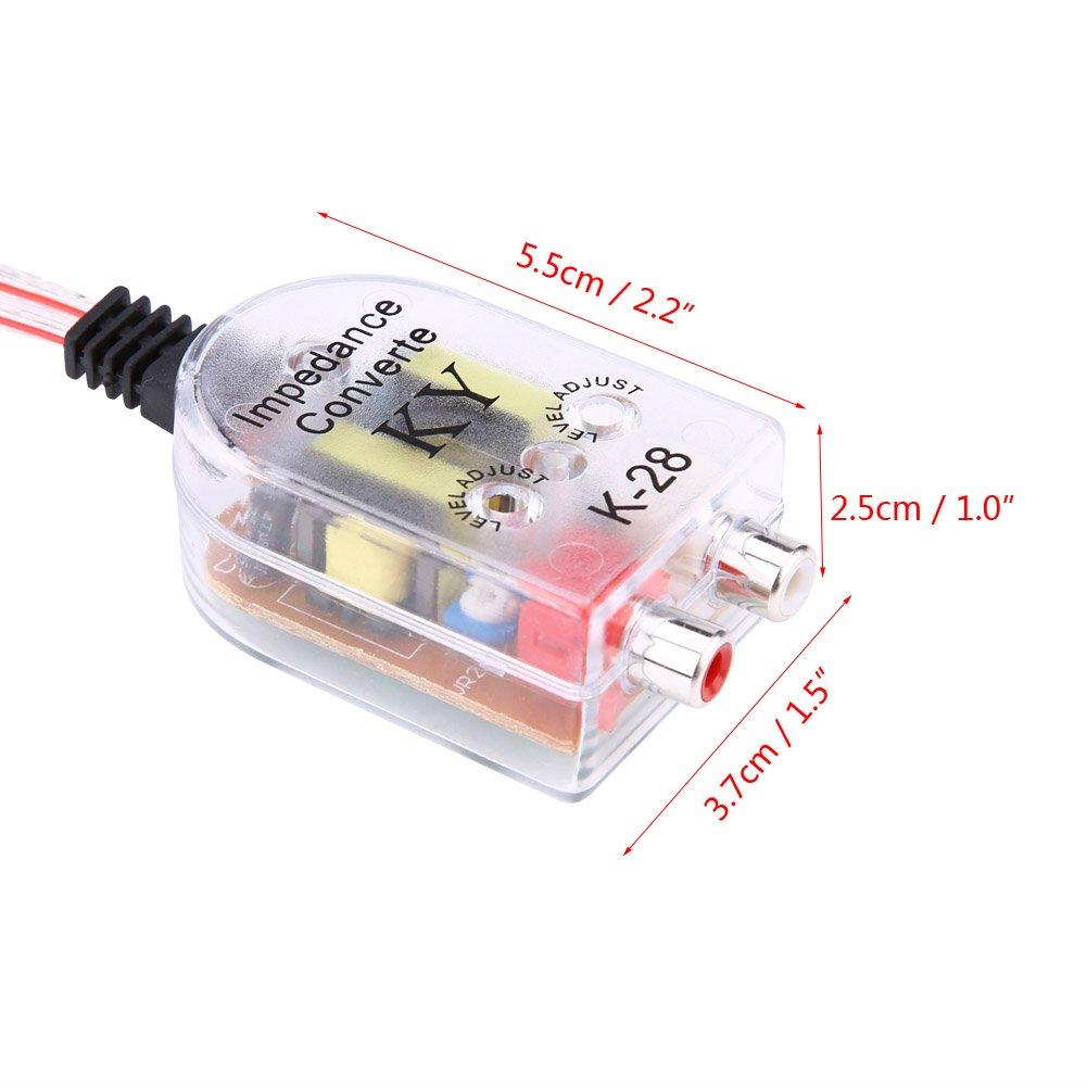 Audio CD Amplifier Car Audio Amplifier Line Impedance Conversion Plastic Adapter, Material, 5.5 3.7 2.5cm