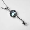 Classic Moon Goddess And Star Glass Necklace With Alloy Pendant For Women And Men