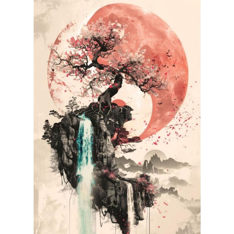 Japanese Landscape Samurai Geisha Bonsai Torii Gate Sakura Art Poster Canvas Painting Wall Prints Picture for Room Home Decor