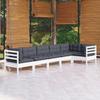 VidaXL Solid Pine Wood Garden Lounge Set 6 Pcs with Cushions Patio Furniture Outdoor Furniture Garden Furniture 3096395
