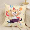 Kawaii Neco Arc Anime Pillow Case Natural Linen Double-Sided Printing Sofa Home Decor Cushion Cover