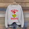 Women's Christmas Print Cardigan Long Sleeve Round Neck Knit Top