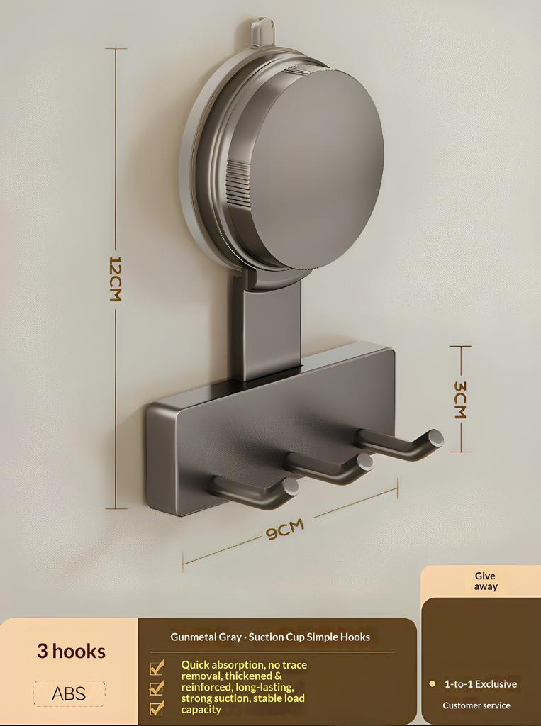 Milky White Suction Cup Hook Bathroom Toilet Adsorption Punch-free Rack Toilet Room Seamless Storage Wall Hanging Hook