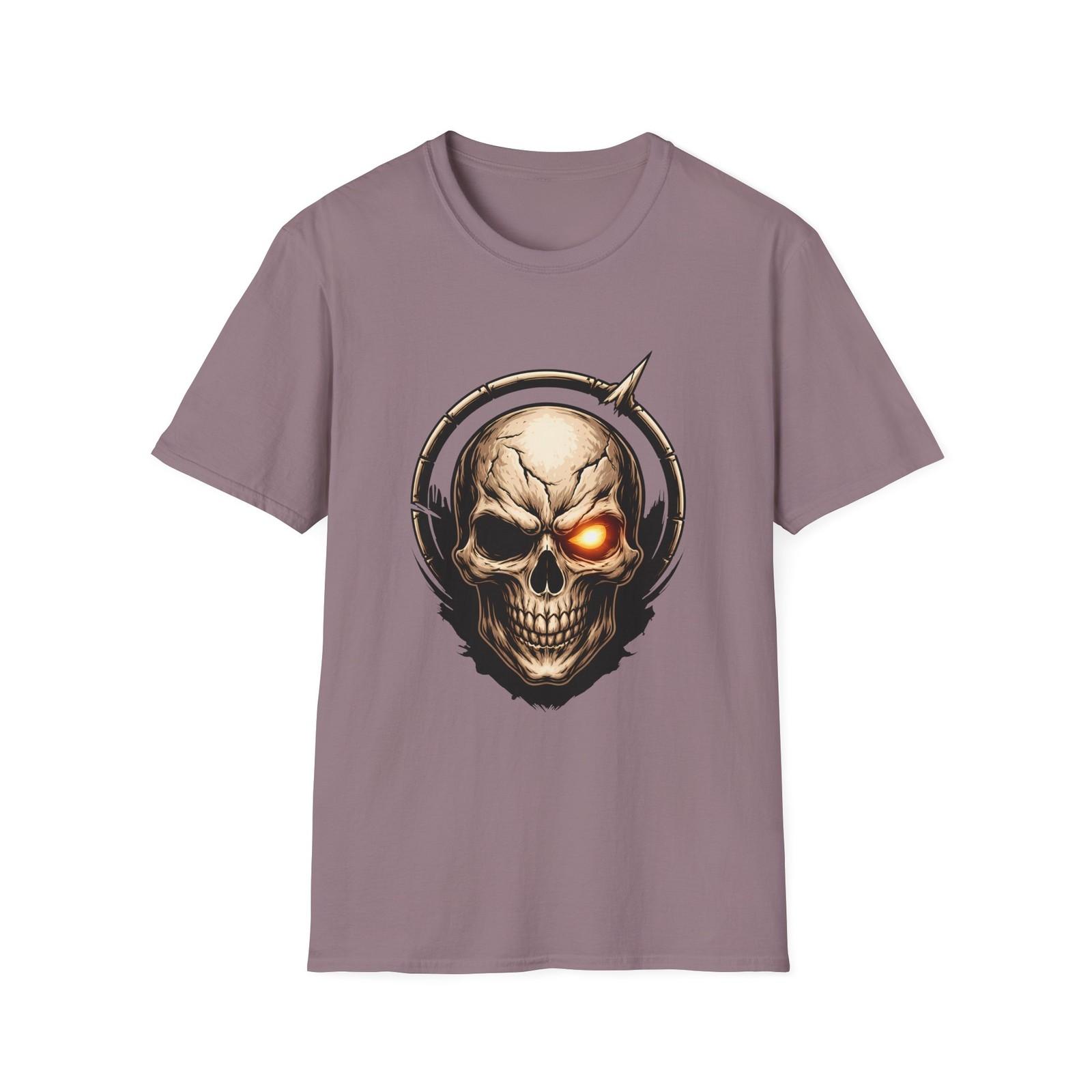 Unisex Softstyle T-Shirt Skull Gothic Horror Fantasy Halo Noir Spooky Dark S