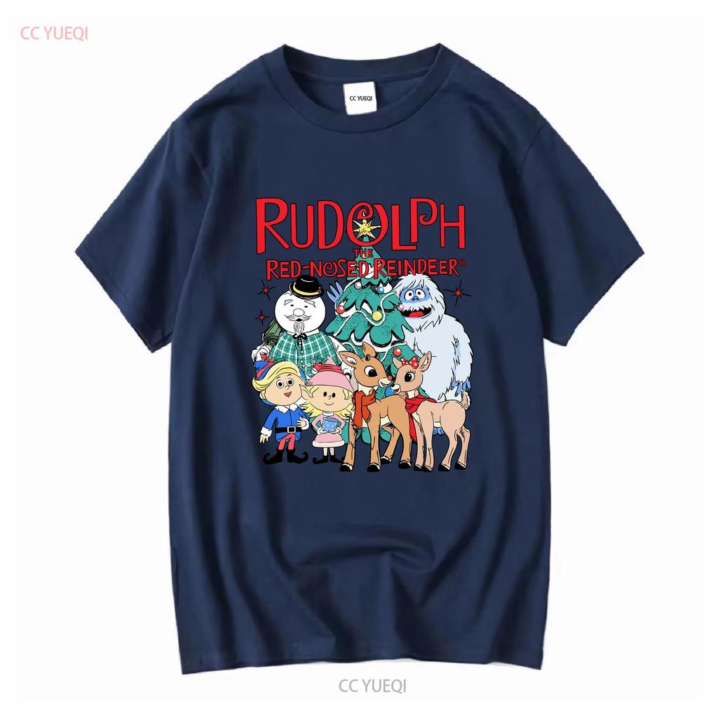 Rudolph The Red Nosed Reindeer Christmas T Shirt Vintage Movie Cute long or short sleeves vintage Washed Versatile graphic
