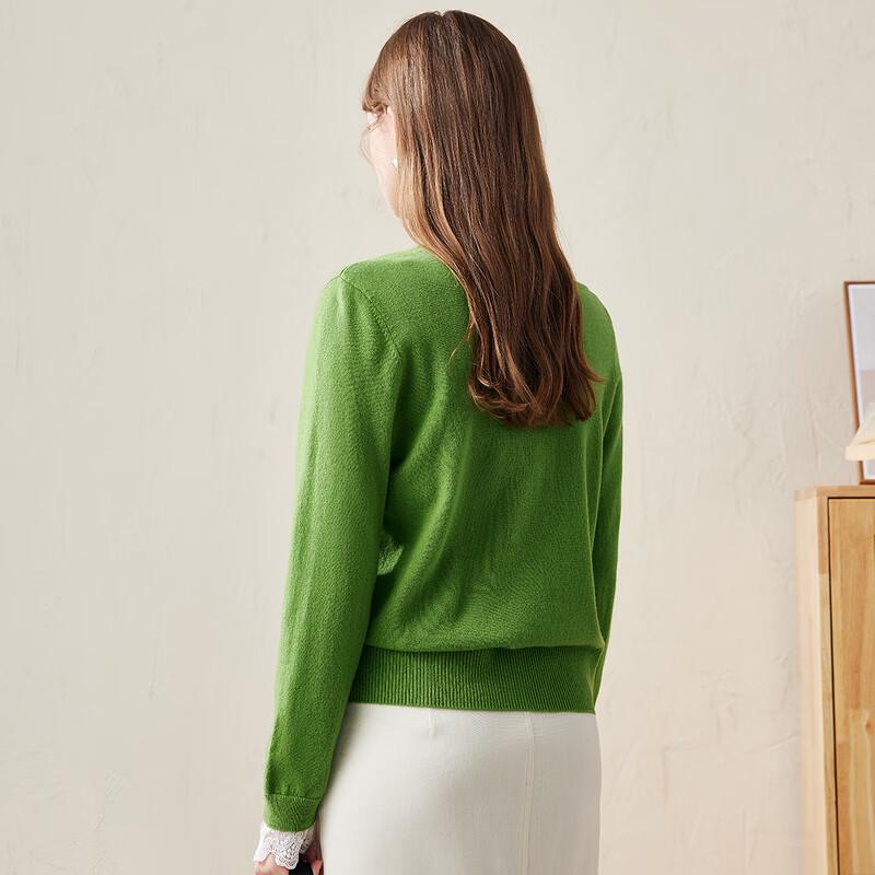 Komoboka Women's Lace Patchwork Wool Cardigan